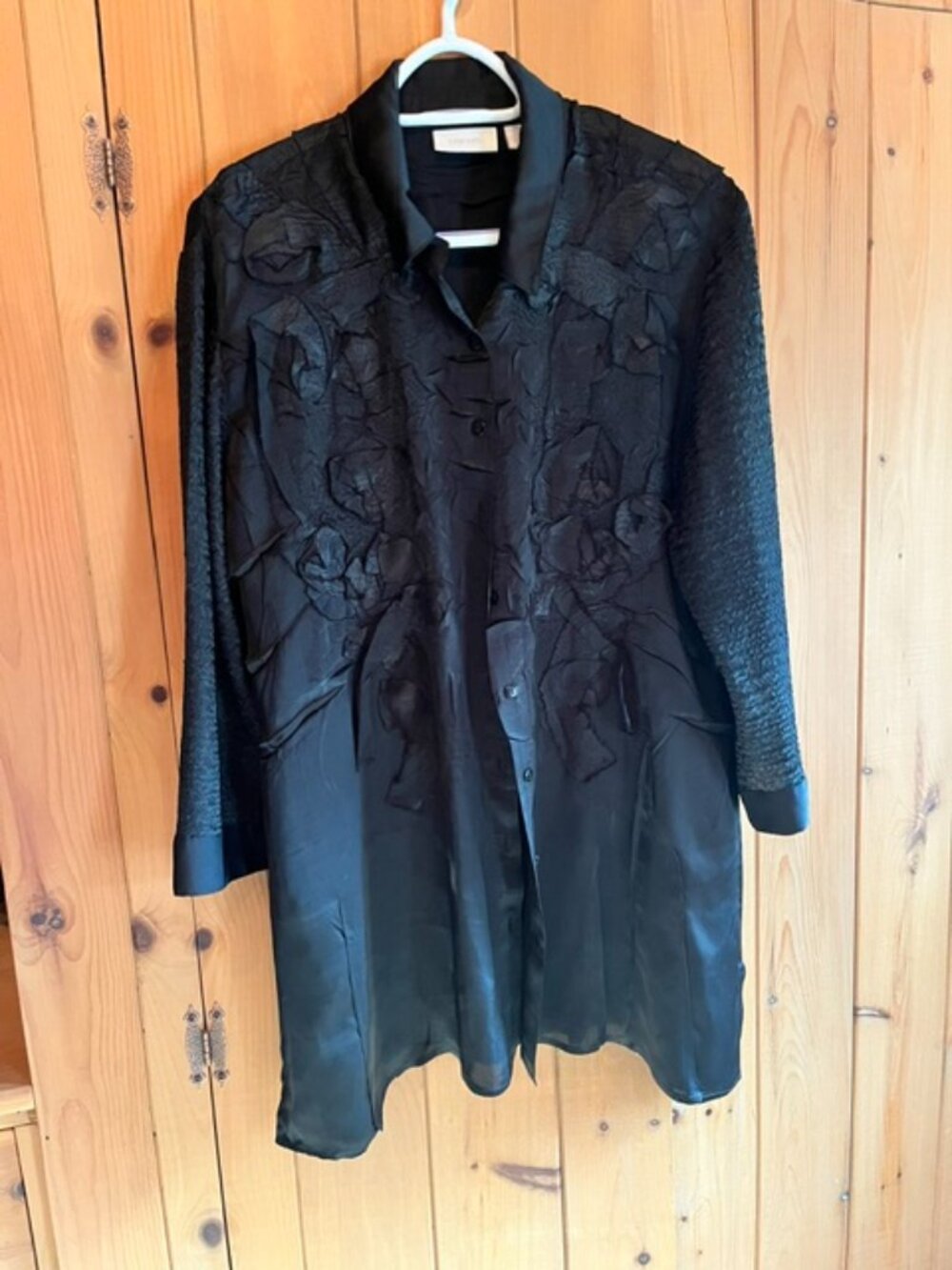 Buttoned long top black